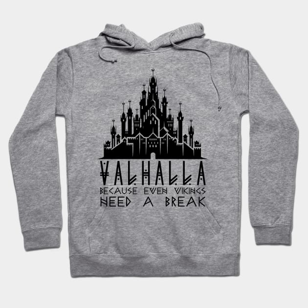 Valhalla: Because Even Vikings Need a Break - Valhalla Castle Silhouette Hoodie by AmandaOlsenDesigns